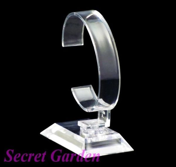 

whole 15 clear view plastic watch display stand holder t11086150650, Black;white