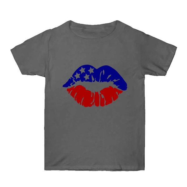 

women's new lip independence day minimalist t-shirt, White