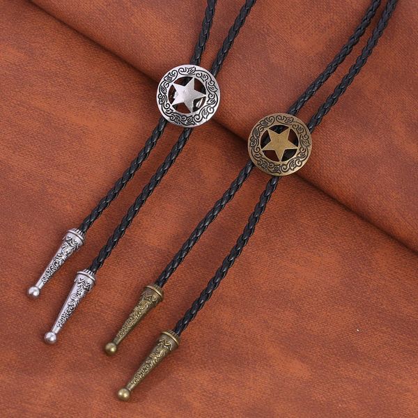 

bolo ties western cowboy star bolo tie rodeo dance necktie bola tie hkd230720, Red