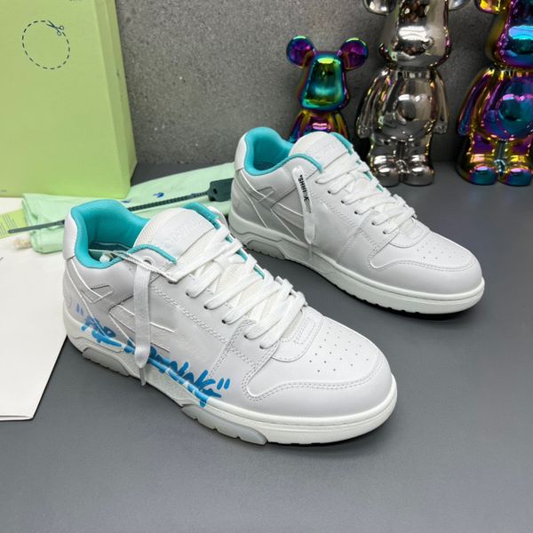 

brand out of office men runner sport shoes calf nappa leather jogging low trainers nylon rubber sole tech couple skateboard walking eu35-46, Black
