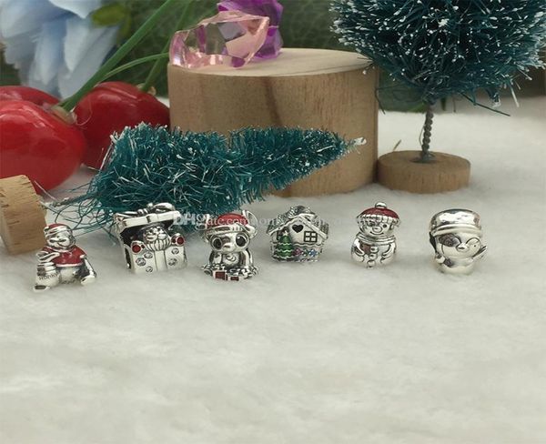 

original 925 sterling silver 2019 christmas series charm beads cute cartoon charm beads can be applied to bracelet women jewelry5987158, Black