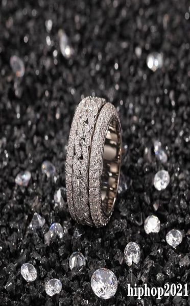 

rotatable diamond ring fashion hip hop ring jewelry mens gold silver rings iced out rings7154450, Golden;silver