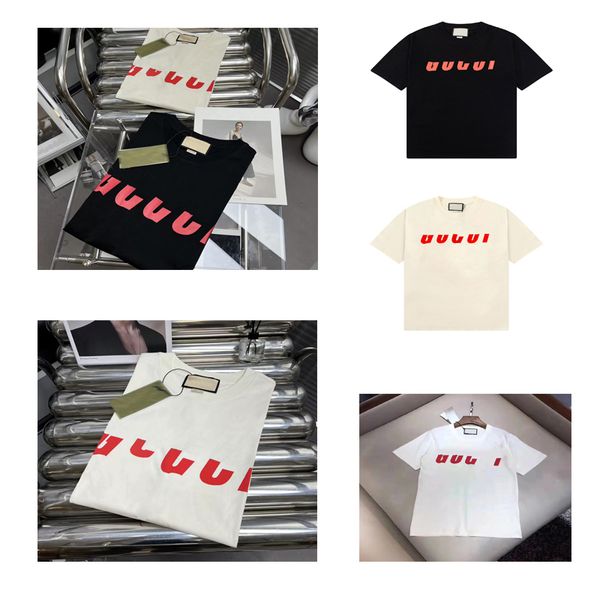 

cotton t shirt for men women new tshirt crew neck short sleeve designer t shirt luxury brand clothes black white beige 3 styles tees size s-, White;black