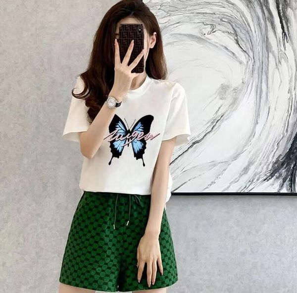 

designer women's tracksuits luxury letter new for short sleeve o-neck pullover shirt fashion shorts suit, Gray