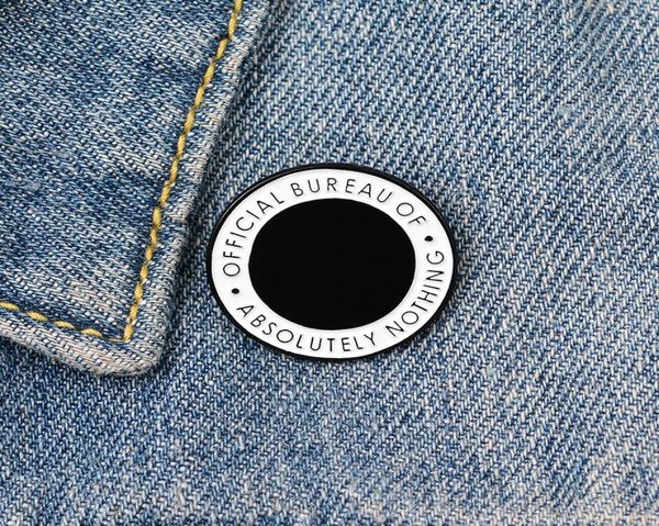 

round enamel pins custom black white brooch lapel pin shirt bag official bureau of absolutely nothing badge jewelry gift friends4686868, Blue