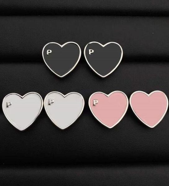 

fashion heart stud hoop black white drop for women charm earrings letter lovers wedding girl ears christmas gift accessories1789065, Golden;silver