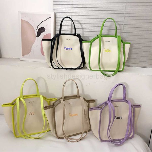 

shoulder bags personalized embroidery simple multi-functional diagonal hand-held large-capacity tote canvas bagstylishdesignerbags