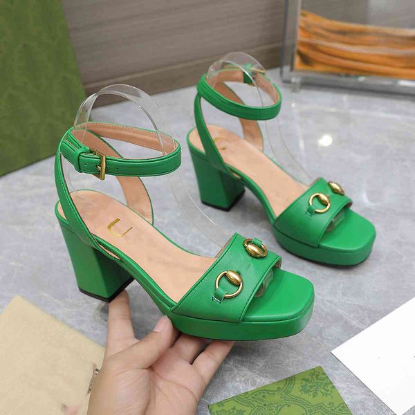 

designer summer platform high heels sandals ggsity women leather shoes quilted slide buckle custom ankle strap sandals fdsd, Black