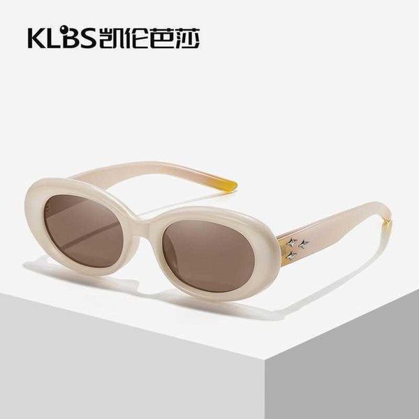

new sunscreen small gm same style polarized oval frame sunglasses mesh red ins wind sunshade glasses, White;black