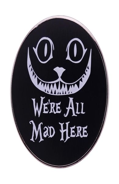 

alice in wonderland chesire cat we039re all mad here pin button badge8208723, Blue