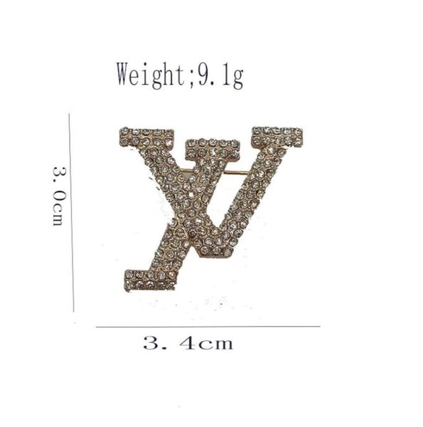 

luxury women men designer brand letters brooches 18k gold plated inlay crystal rhinestone jewelry brooch charm pin vletter marry 5074754, Gray