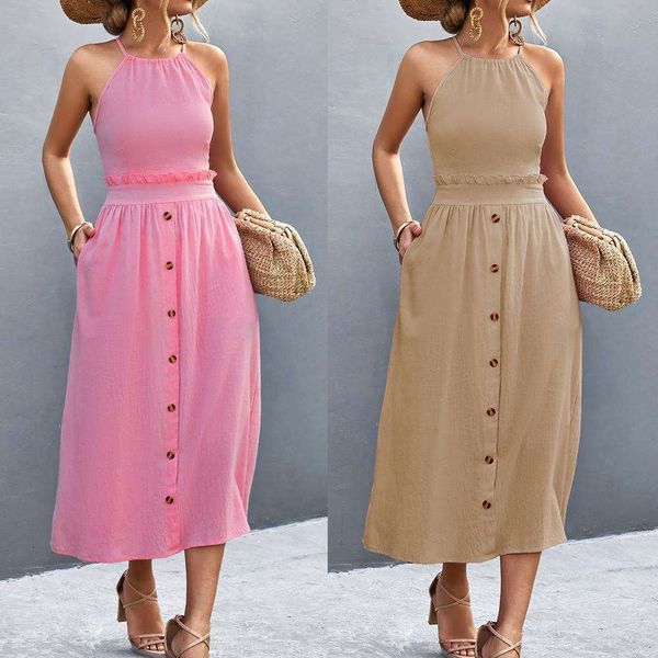 

summer line womens backless dress, Black;gray