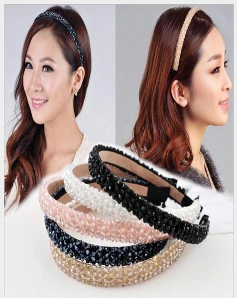 

lines crystal glass beads elegant hairband handmade headband ornament headwear hair accessoriesps23446328054, Silver