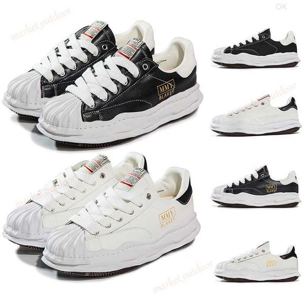 

maison fashion mihara yasuhiro casual shoes luxurys designers brand men sneakers low canvas shell head skate women trainers leather mmy toe, Black