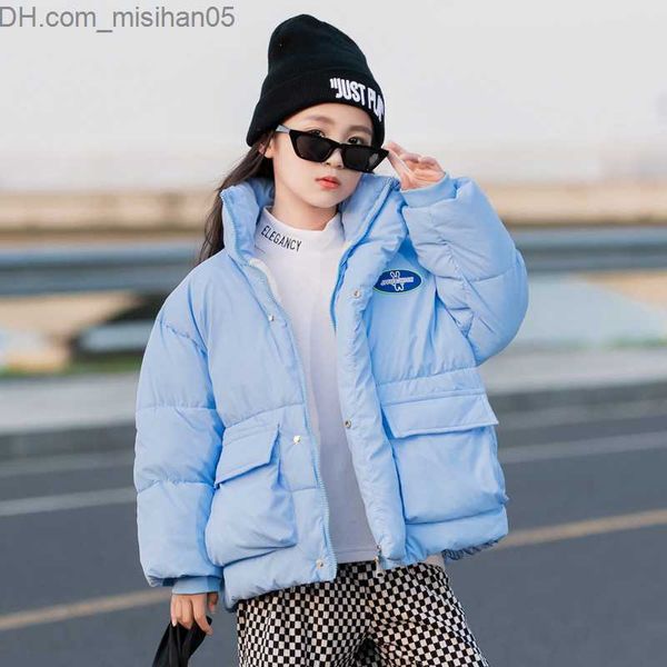 

down coat children's coat winter children's collar bread shirt baby thick cotton jacket fashion girl clothing z230720, Blue;gray