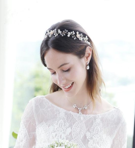 

wedding accessories headpieces flower handmade beaded headband new design bride039s head tiaras accessories6425938, Silver