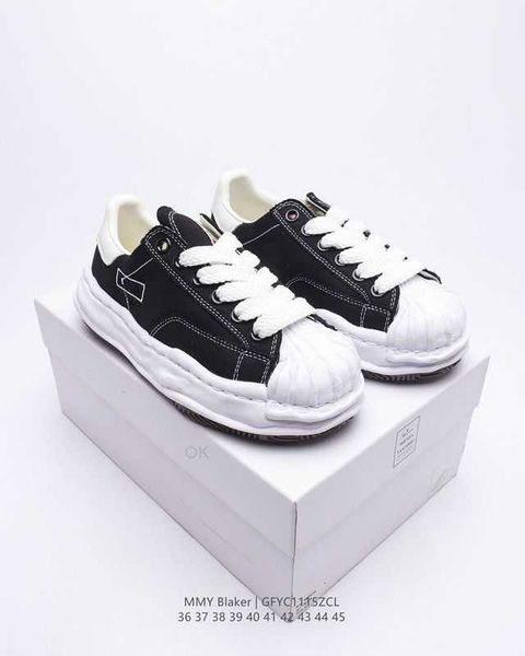 

2023 new casual shoes blakey maison mihara yasuhiro mmy men's and women's low canvas shoes miharayasuhiro shell head set slip-on s, Black
