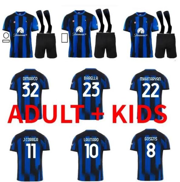 

23 24 lukaku soccer jerseys barella correa inters dzeko giroud ibrahimovic lautaro milans theo brahim football shirt 2023 2024 uniforms men, Black;yellow