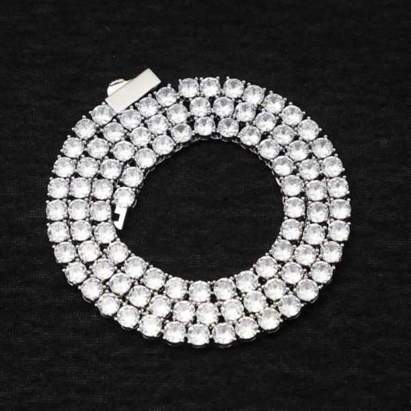

factory price custom men women iced out s925 silver 9k 10k 14k 18k gold vvs moissanite diamond tennis link chain necklace