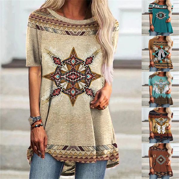 

women s t shirt summer round neck casual pullover t shirts abstract cool print short sleeve fashion daily 230720, White