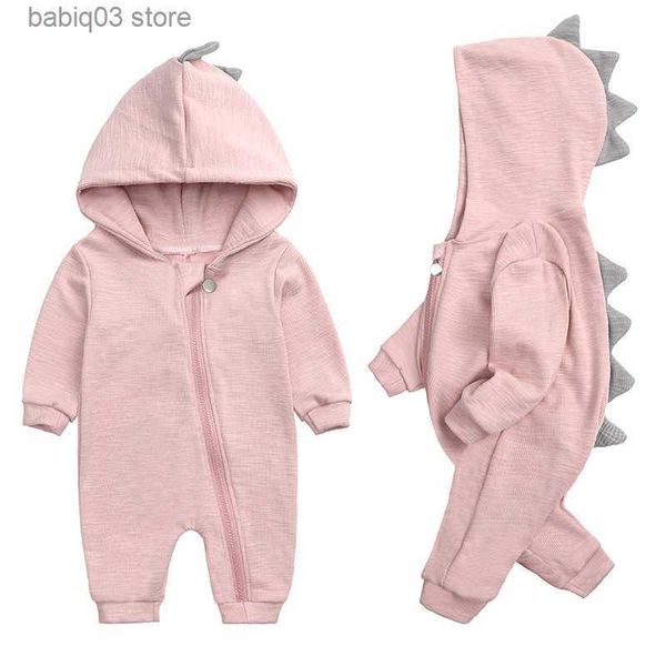 

jumpsuits new baby dinosaur hooded cotton bodysuit for boys and girls baby long-sleeved climbing suit baby bodysuit t230720, Blue