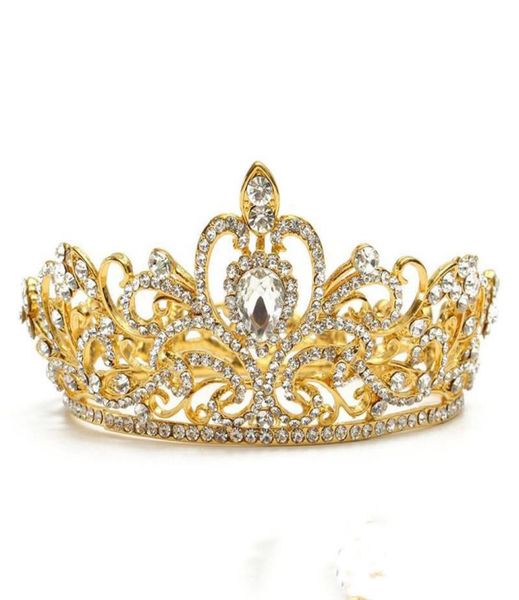 

luxury vintage rhinestones crown baroque crystal bridal tiara wedding crowns hairband headband wedding hair accessories of tiaras 2783363, Silver