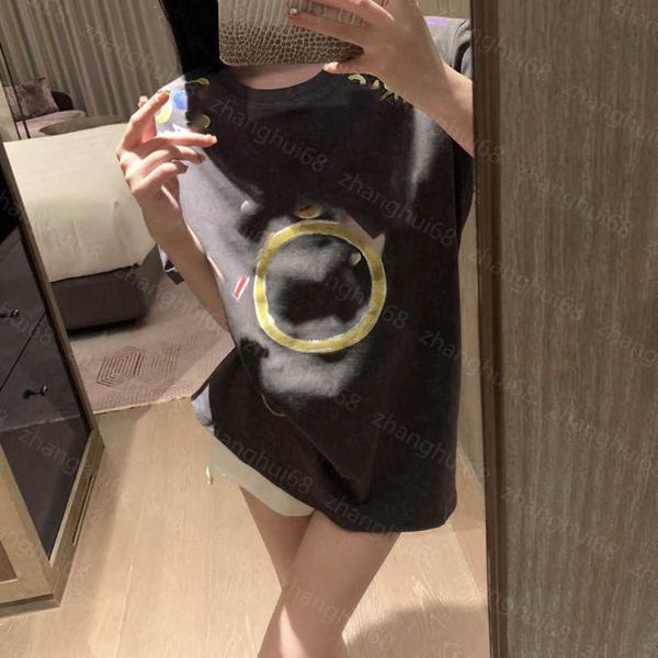 

23ss womens designer clothing tee womens t-shirt round neck cotton hand-painted letters logo number 5 printed short-sleeved t-shirt womens c, White