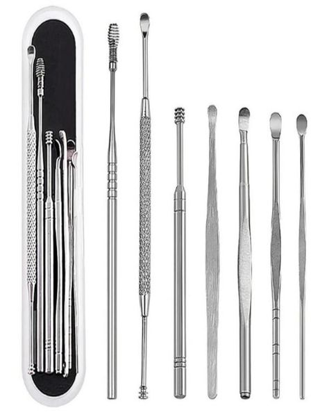 

ear care supply 7pcsset wax pickers cleaner stainless steel earpick remover curette pick spoon epiwax6144771