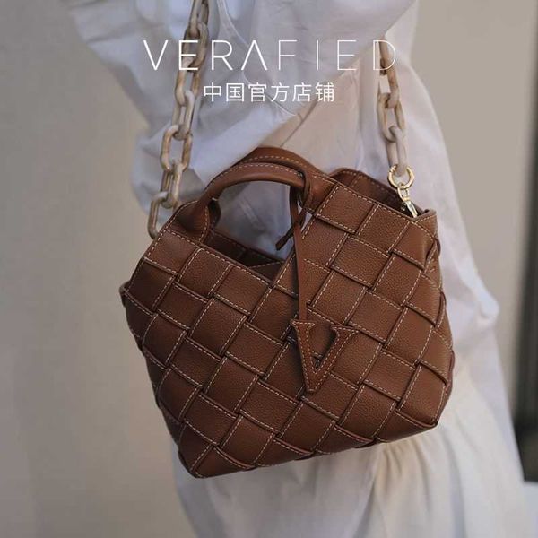 

baobao women's 2023 new verafied woven bag small and genuine leather handheld vegetable basket crossbody