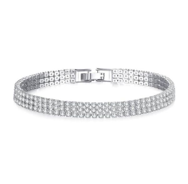 

18k whiteyellow gold plated sparkling cubic zircon cz cluster tennis bracelet fashion womens jewelry for party wedding1613802, Black