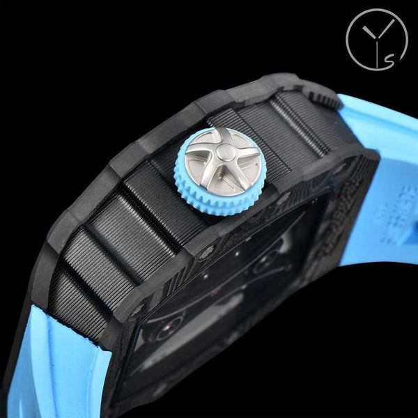 

designer men wrist watches superb rm53-01 real tourbillon watch sx71 fully automatic mechanical movement sapphire mirror ntpt carbon fiber c, Slivery;brown