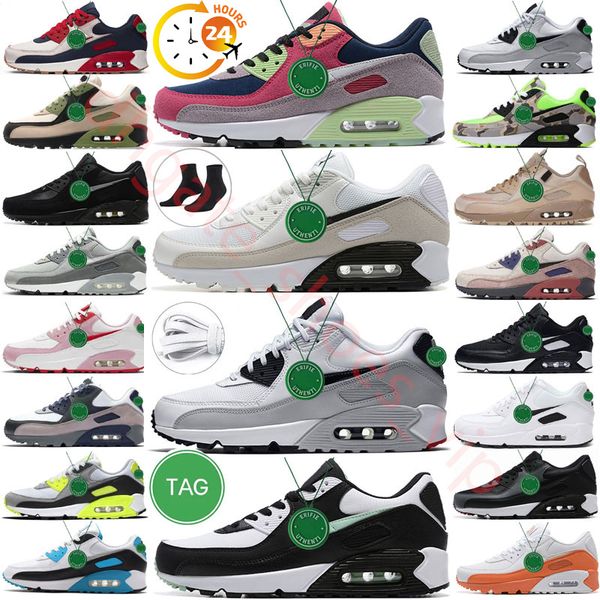 

designer air cushion 90 running shoes triple black white polka dot obsidian batman anthracite dark grey red hyper grape royal laser blue cam