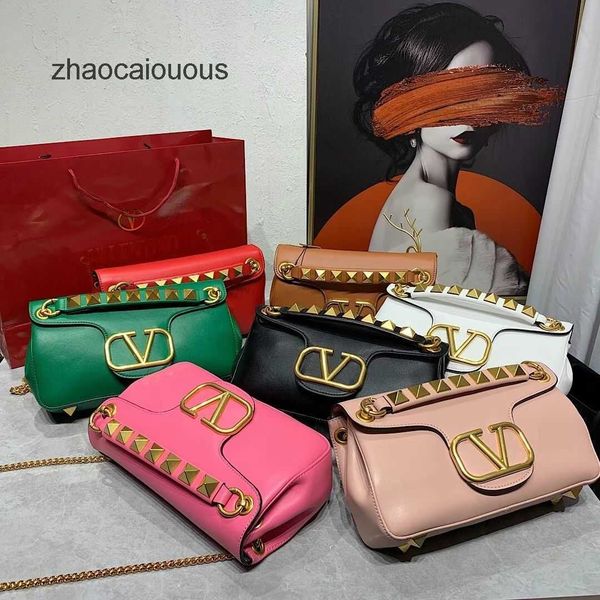

handbag designer women bags luxury handbags classic valentins metal rivet chain texture leather handheld shoulder crossbody women's mx5