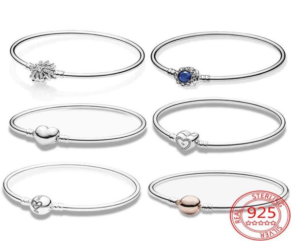 

authentic 925 sterling silver moment bangle rose gold barrel bangle, irregular snowflake rigid bracelet fit charm gift2243733, Black