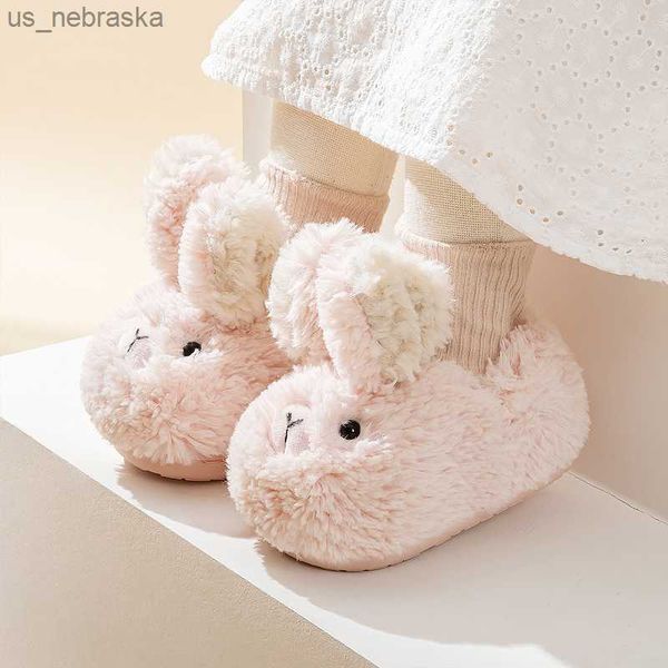 

cotton shoes kids cute warm winter girls shoes hairy indoor home slippers for children boy winter cartoon baby nonslip home bag l230518, Black;grey