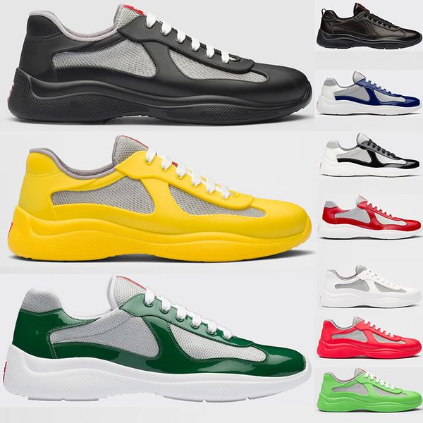 

outdoor shoes americas cup designer sneakers for men women patent leather mesh black white green orange flats sports mens trainers size 36-4