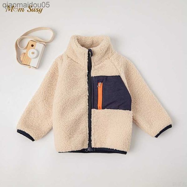 

fashion baby girl boy fleece jacket infant toddler child warm autumn spring coat kid sheep like outwear baby clothes 1-5y, Blue;gray