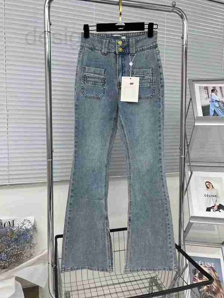 

women's jeans designer quality small fragrance elastic wash water diamond slim fit denim pants vs7e, Blue