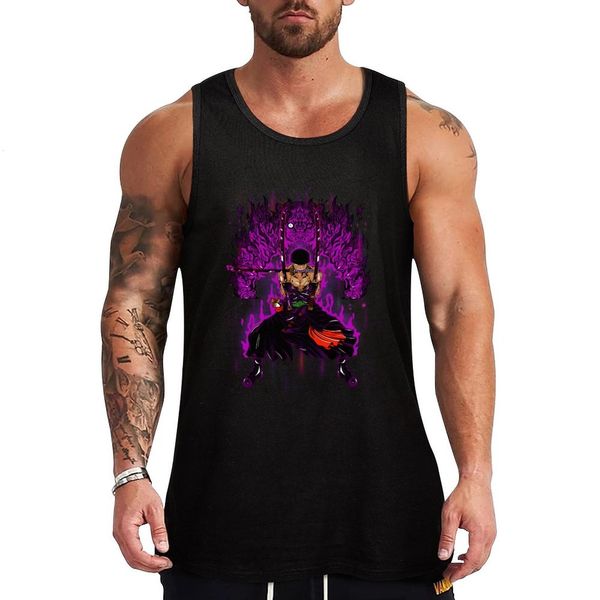 

men' tank the pirate king' right hand roronoa zoro fitness tshirt tshirts men muscle fit bodybuilding t shirt 230720, White;black
