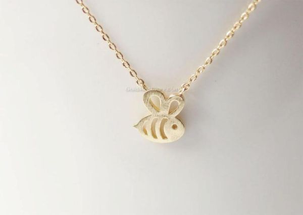 

small honey bee chain bracelets tiny bees honeycombs bumblebee pendant flying insects animals birds clavicle lucky woman mother me6121204, Golden;silver