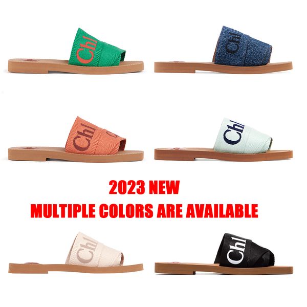 

10 color chl woody flat base mules sandals designer shoes slipper women sandal casual shoes travel canvas slippers summer beach slides antis, Black
