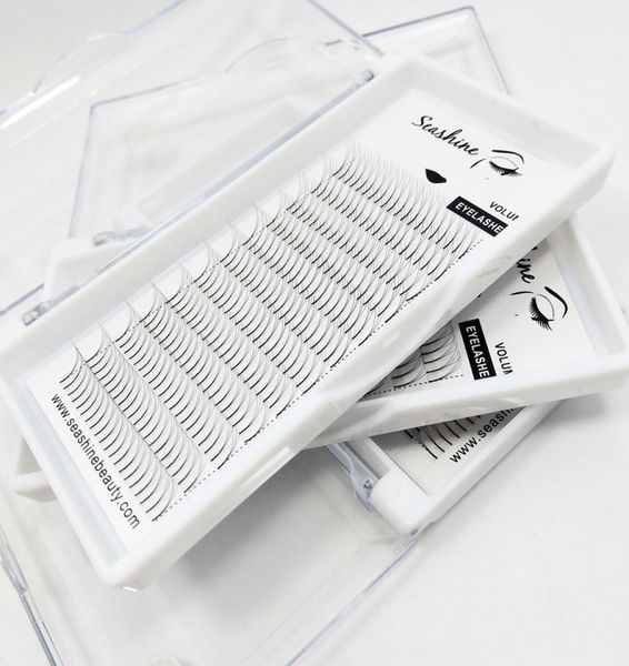 

seashine 3d long stem luxury lashes premade volume fans lashes russia volume individual eyelashes extensions custome logo 1439113