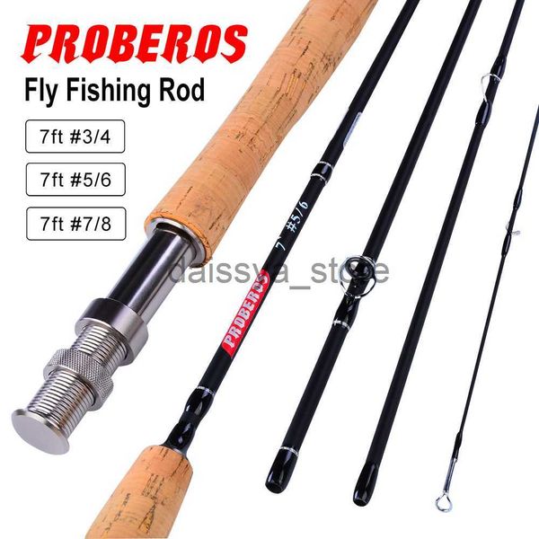 

boat fishing rods proberos fly fishing rod 7ft 9ft 2.1m 2.7m 4 section line wt 3/4 5/6 7/8 soft cork handle fly rod fishing tackle x0720