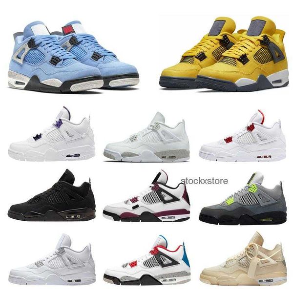 

2021 mens basketball shoes 4 university blue sail red court purple black cat 4s volt bred cactus jack pure money royalty men women sneakers