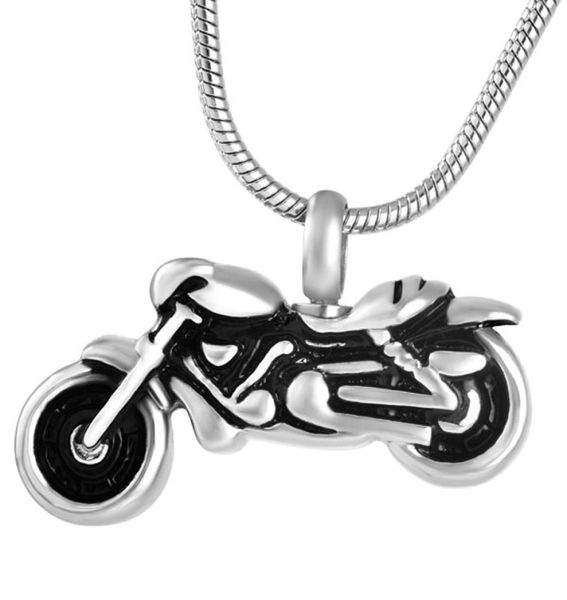 

h8605 316l stainless steel vintage motorcycle biker pendant cremation jewelry keepsake memorial urn necklace for ashes6837494, Silver