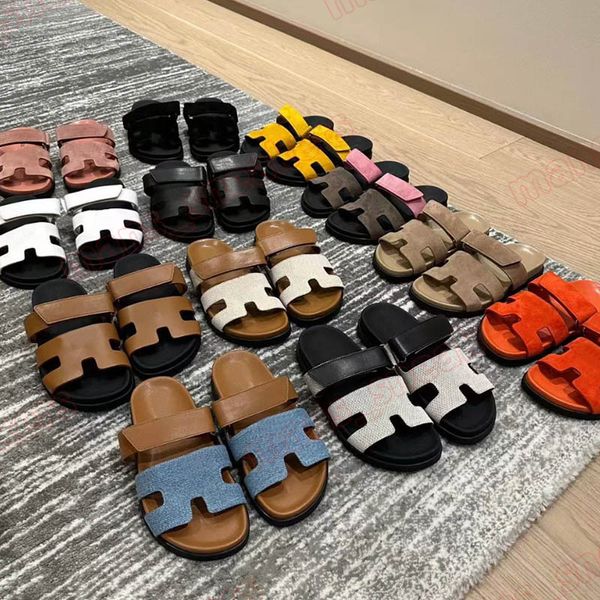 

famous women designer sandals brand chypre sliders thick bottom flip flops slides leather slippers flat casual beach sandal black white luxu