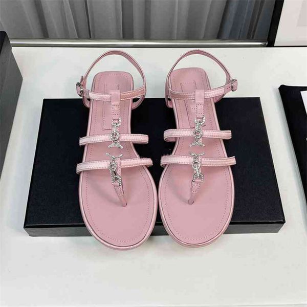 

fashion sandals 2023 channel women's high heels the latest styles to wear comfortable letter logo summer casual student sandals 017-04, Black