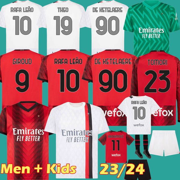 

2023 2024 giroud pulisic soccer jerseys ibrahimovic ac milans koche kit player version shirt 22 23 24 tonali long sleeve loftus-cheek theo r, Black;yellow