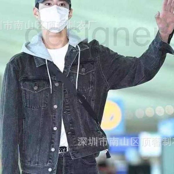 

men's jackets designer 23 autumn/winter new product denim patchwork hooded jacket, trend t0wh, Black;brown