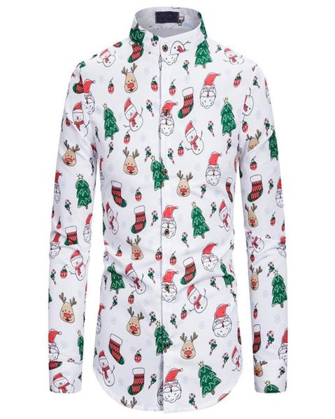 

christmas shirt men 2020 brand new long sleeve mandarin collar mens white dress shirts xmas party prom costume camisa masculina1670506, White;black